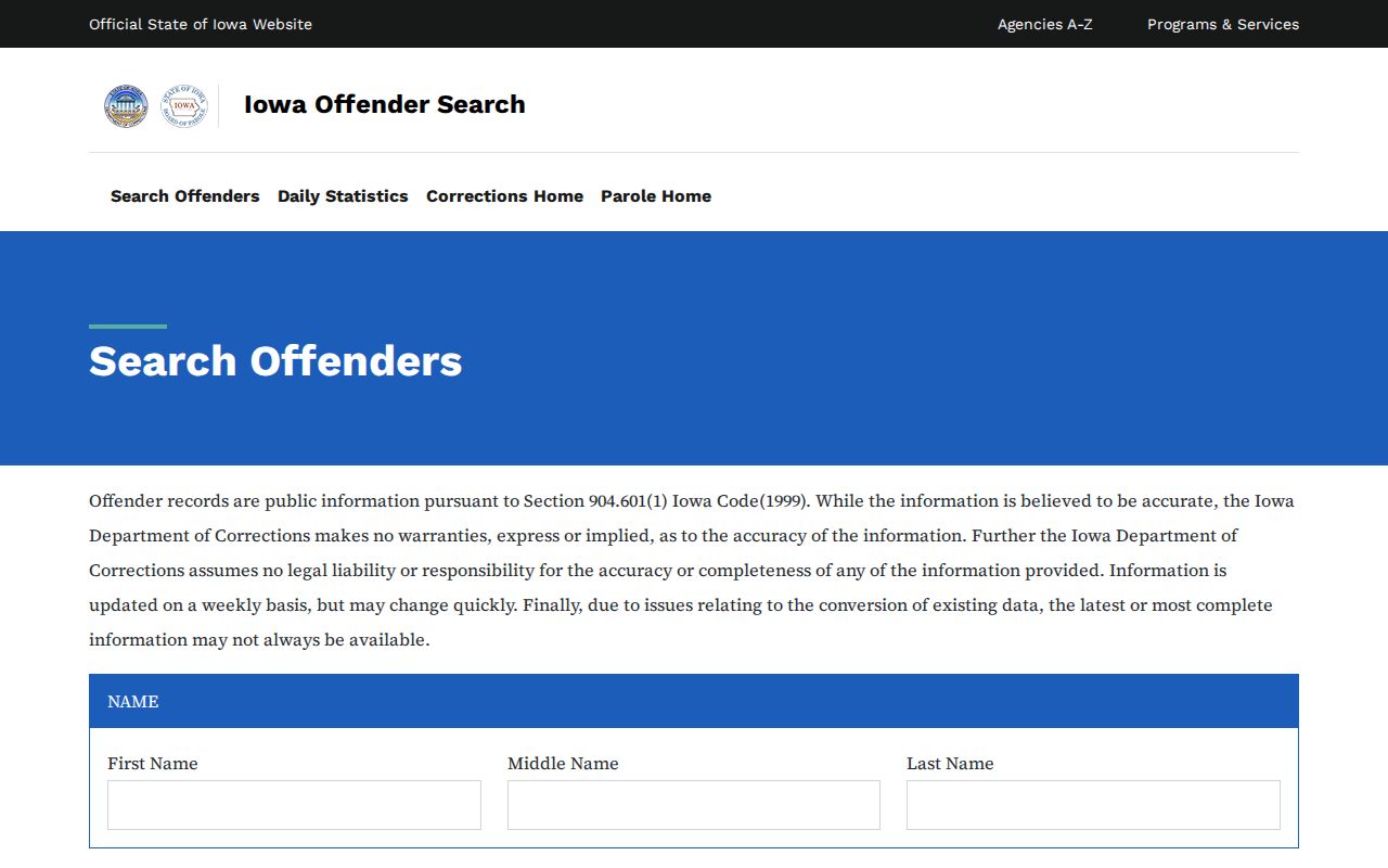 Seymour criminal records Iowa DOC offender search