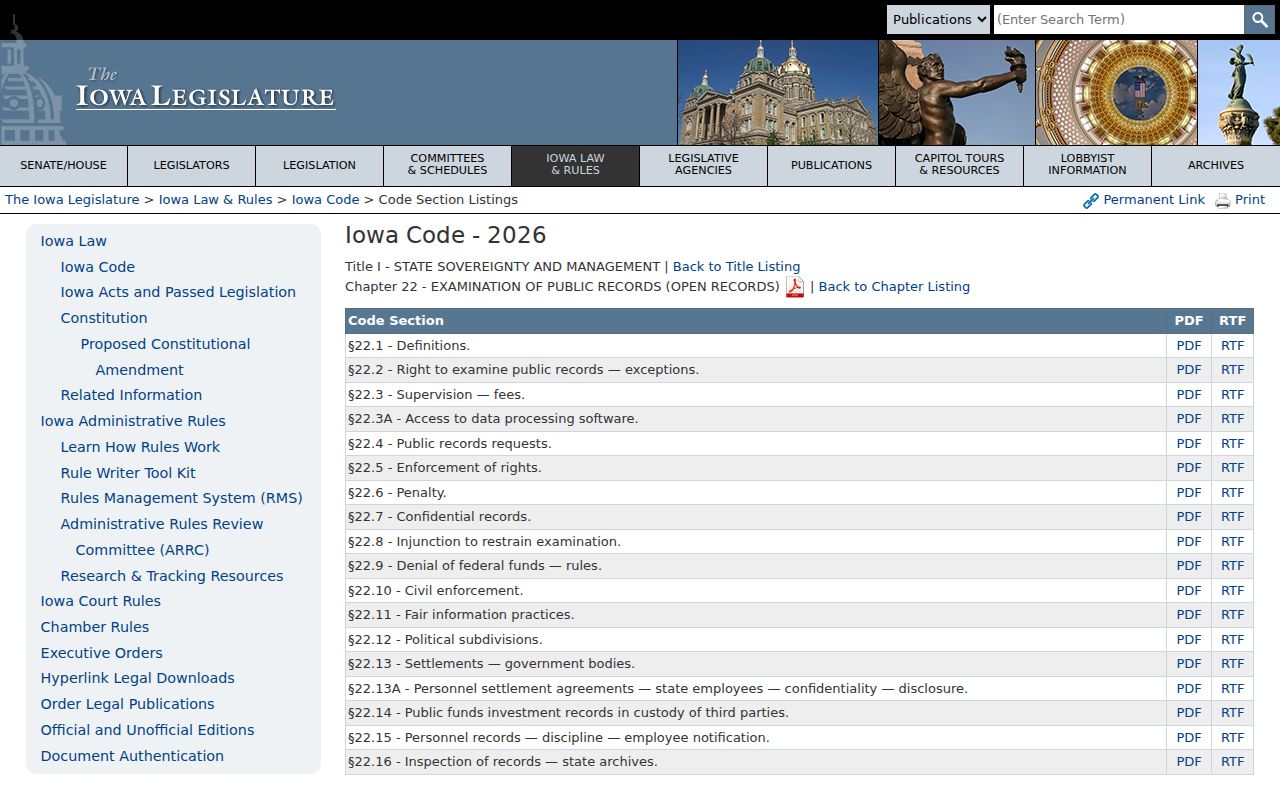 Wayne County criminal records Iowa Open Records Law