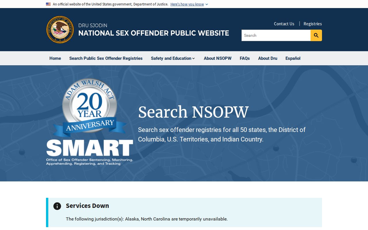 National registry search used with Wayne County sex offender lookup